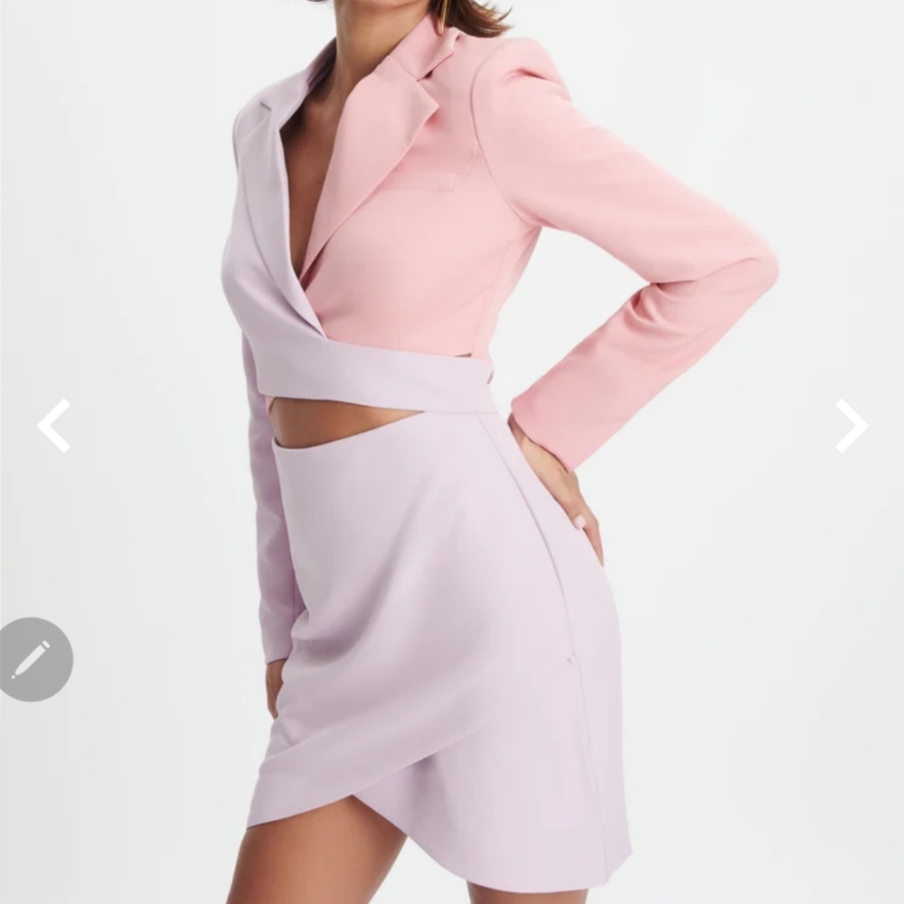 Lavish Alice Color Block Blazer Wrap Dress - Picture 9 of 16